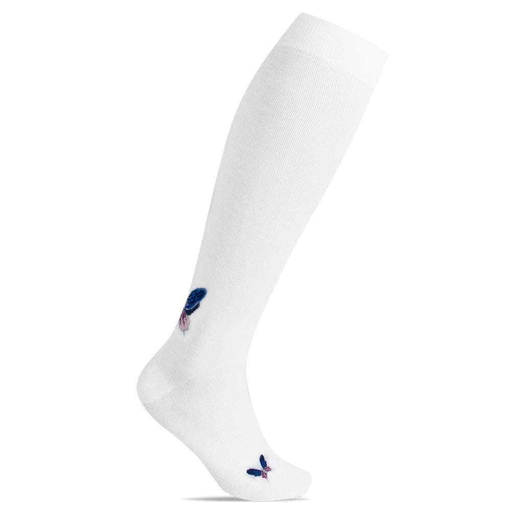 Minfot Flawless Støttestrømper Eco Bomull Sommerfugl Hvit 1-pk