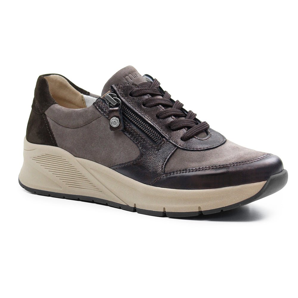 Minfot Vei Sneaker Stretch Nubuck Taupe Oxid