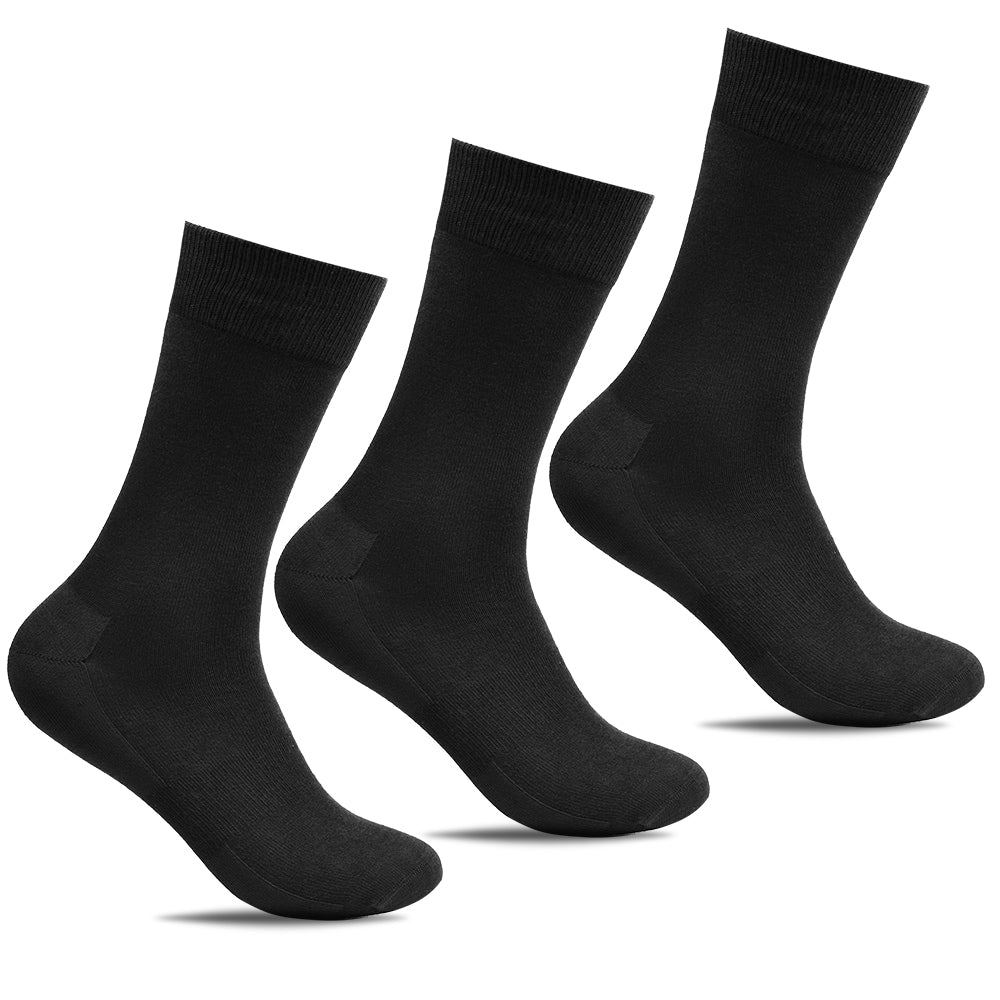 Minfot Bambusstrømper Crew Svart 3-pk