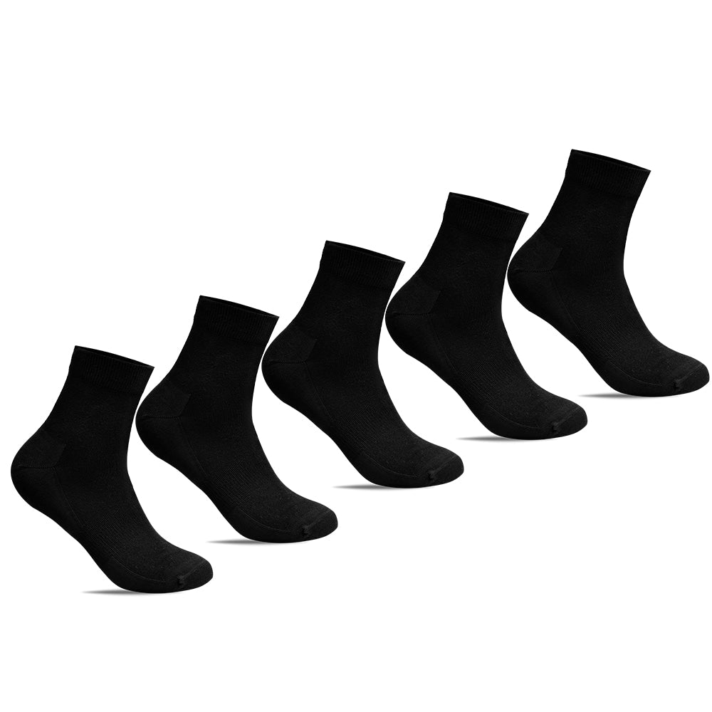 Minfot Bambusstrømper Quarter Svart 5-pk