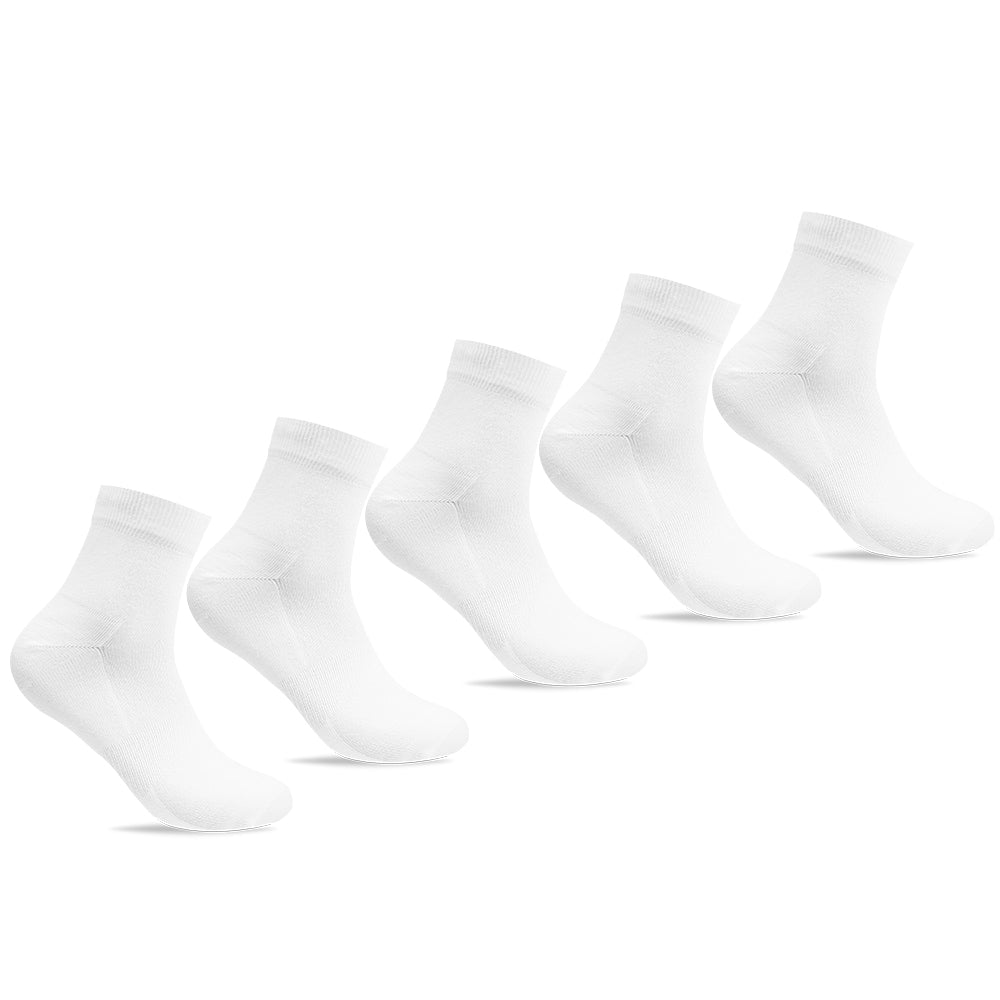 Minfot Bambusstrømper Quarter Hvit 5-pk