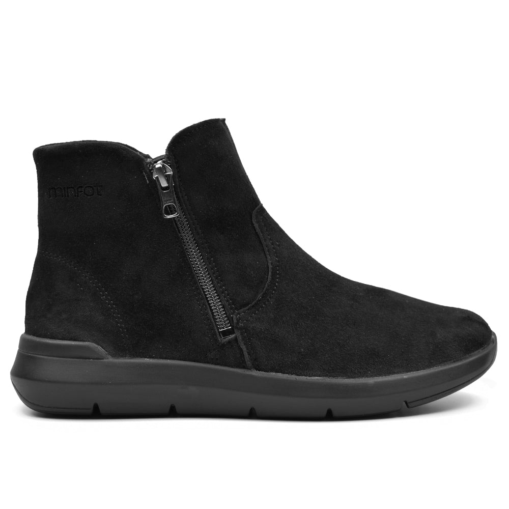 Minfot Lea Boots Stretch Glidelås Svart
