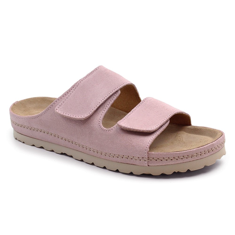 Minfot Luma Sandaler Borrelås Semsket skinn Rosa