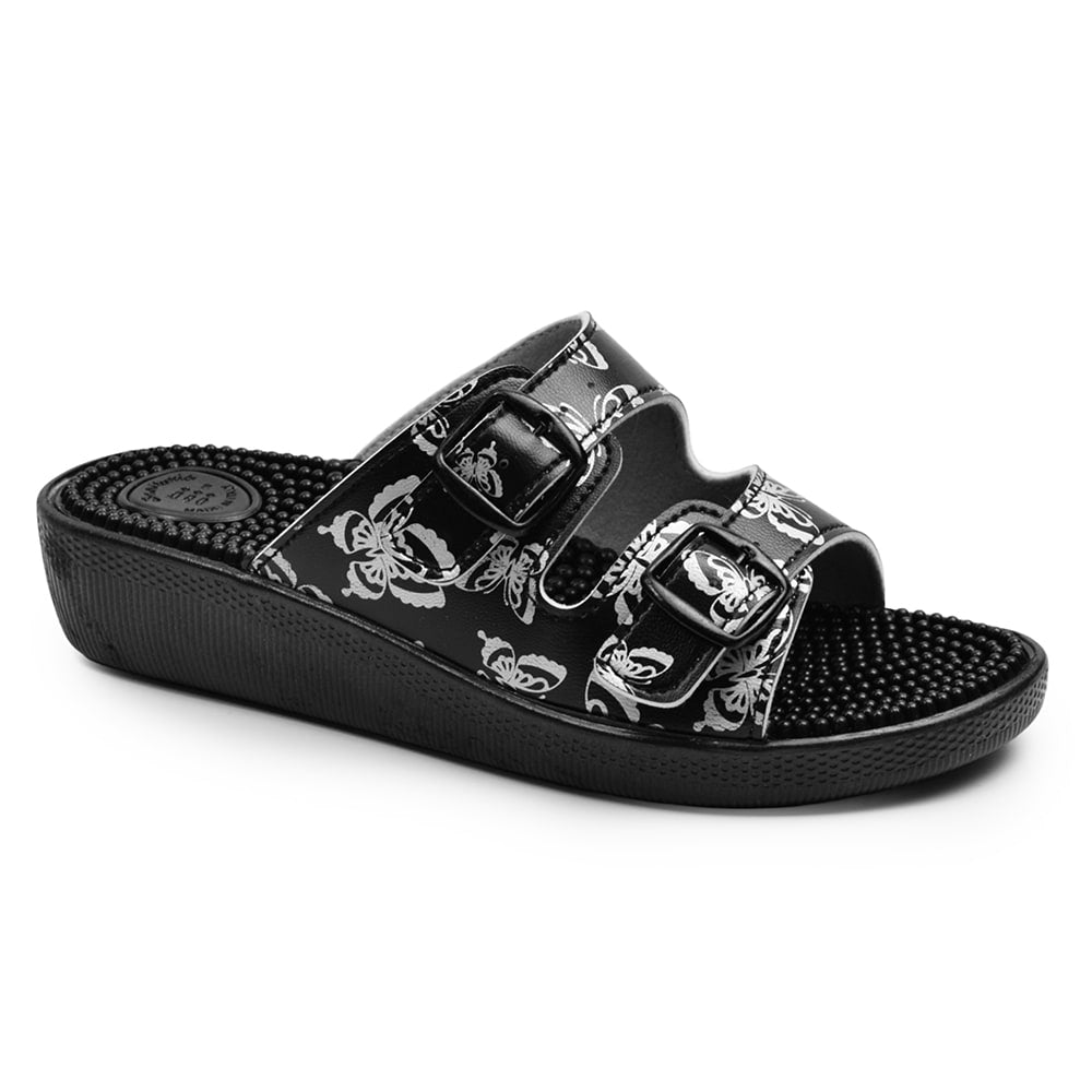 Minfot Massasje Sandaler Fjäril Svart