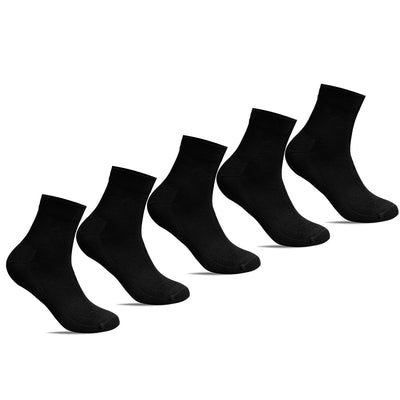 Minfot Strømper Quarter Merinoull Svart 5-pk