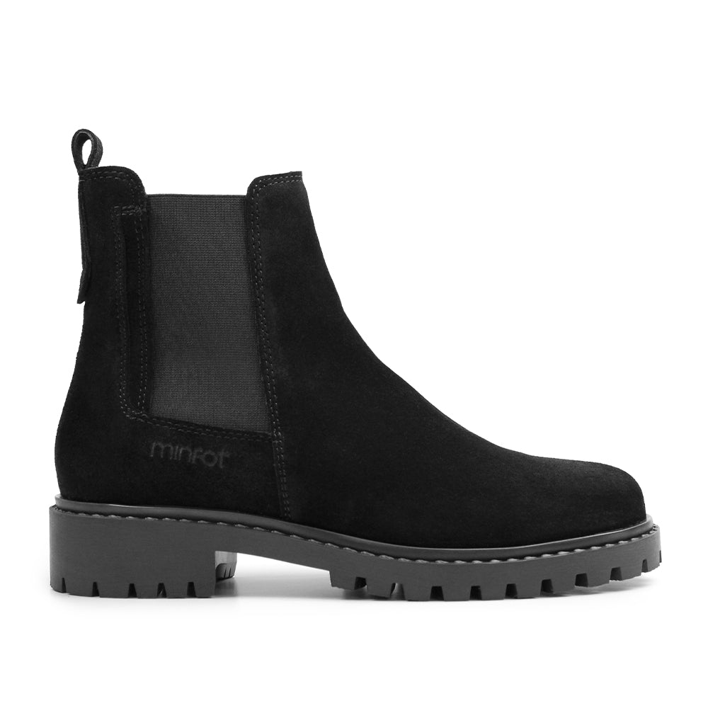 Produktbild 3 - Minfot Ribe Chelsea boots Zip Semsket skinn Svart