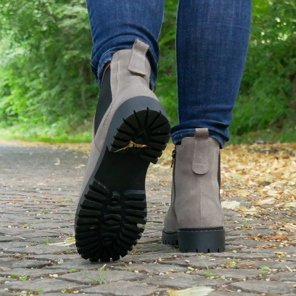 Produktbild 11 - Minfot Ribe Chelsea boots Zip Semsket skinn Taupe