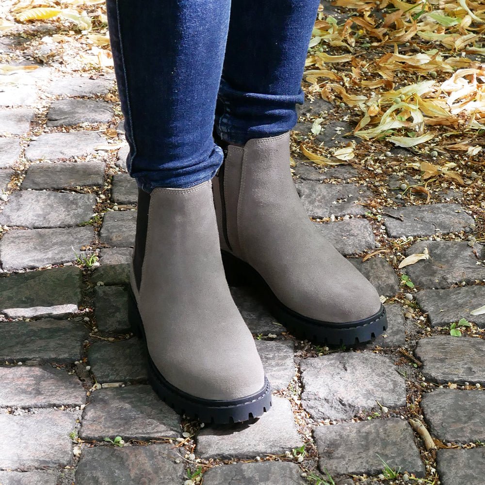 Produktbild 10 - Minfot Ribe Chelsea boots Zip Semsket skinn Taupe