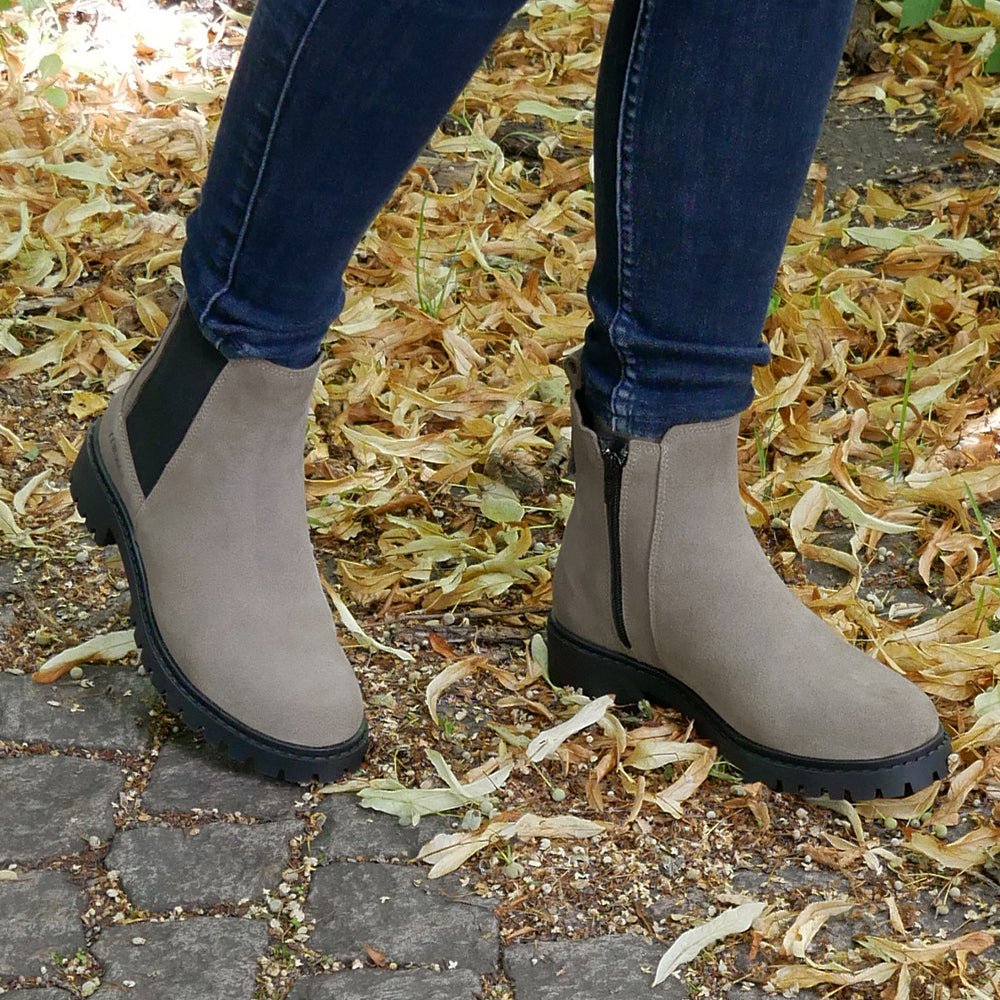 Produktbild 2 - Minfot Ribe Chelsea boots Zip Semsket skinn Taupe