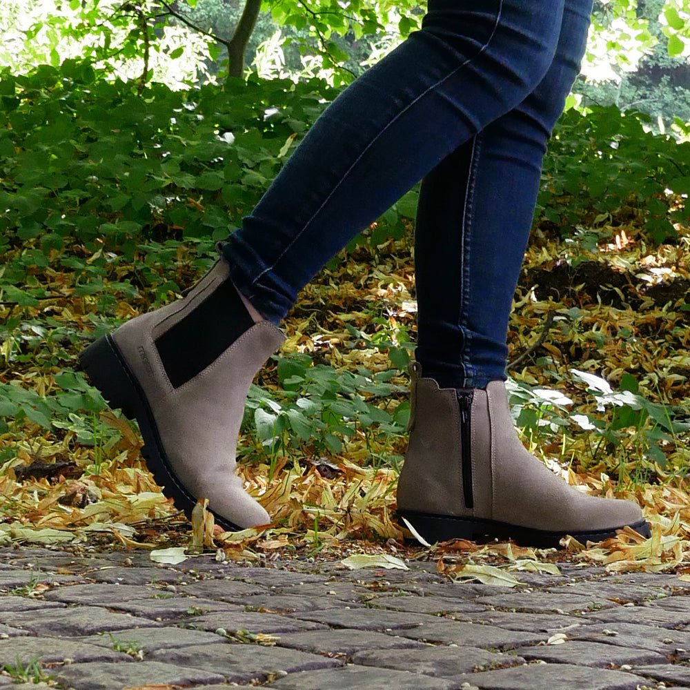 Produktbild 9 - Minfot Ribe Chelsea boots Zip Semsket skinn Taupe