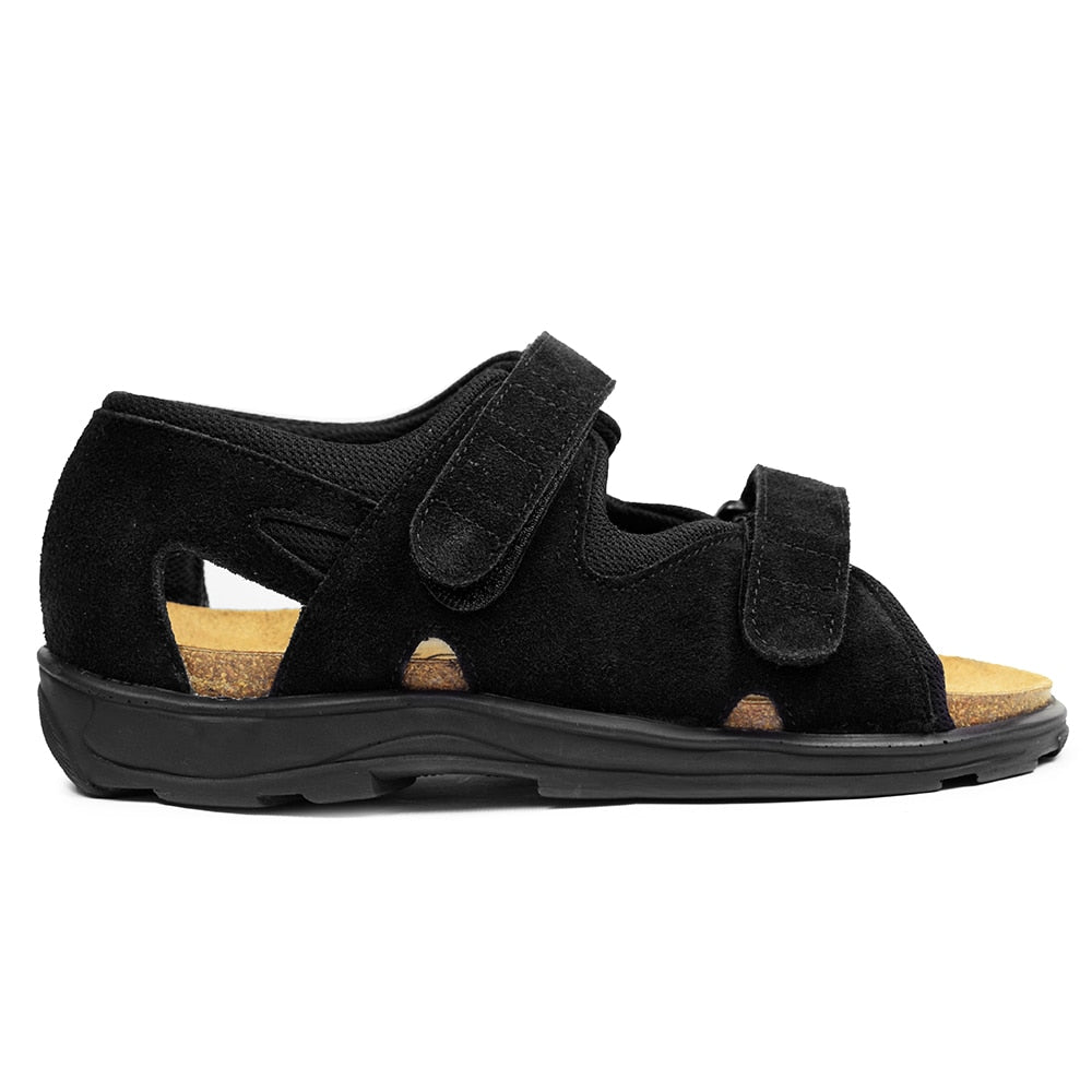 Minfot Sandaler Justi Svart Semsket skinn
