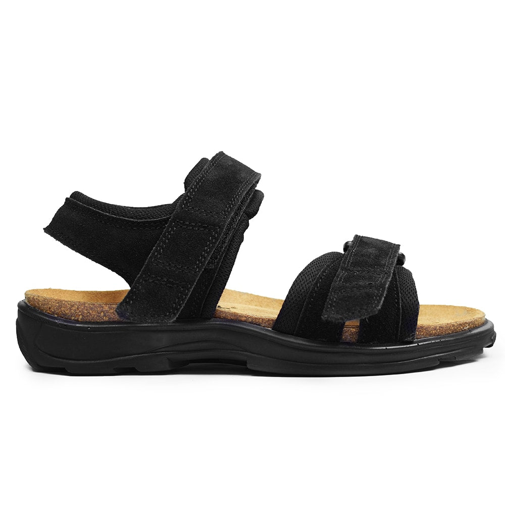 Minfot Sandaler Flex Svart Semsket skinn