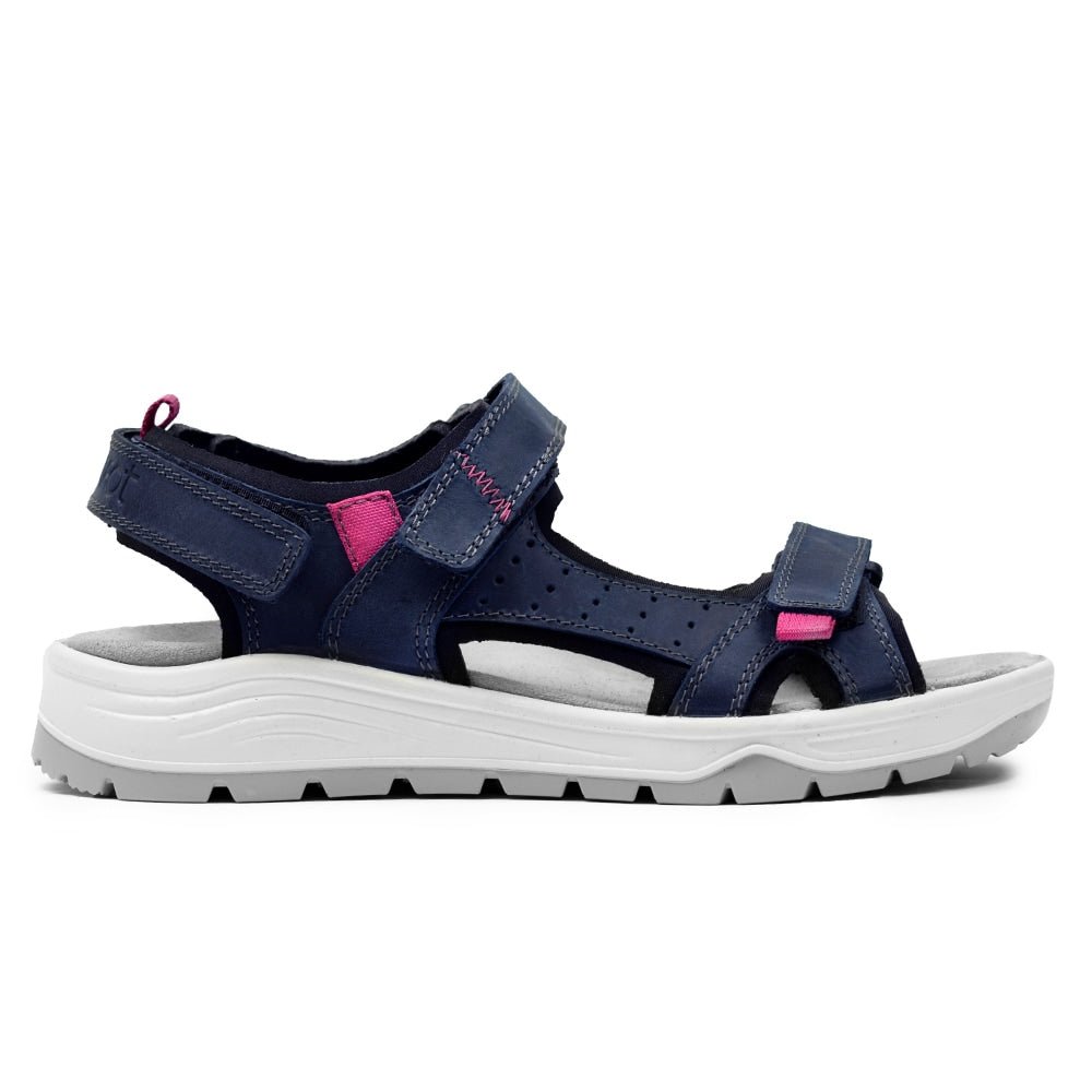 Minfot Sandaler Kattvik Dame Nubuck Navy Fuxia