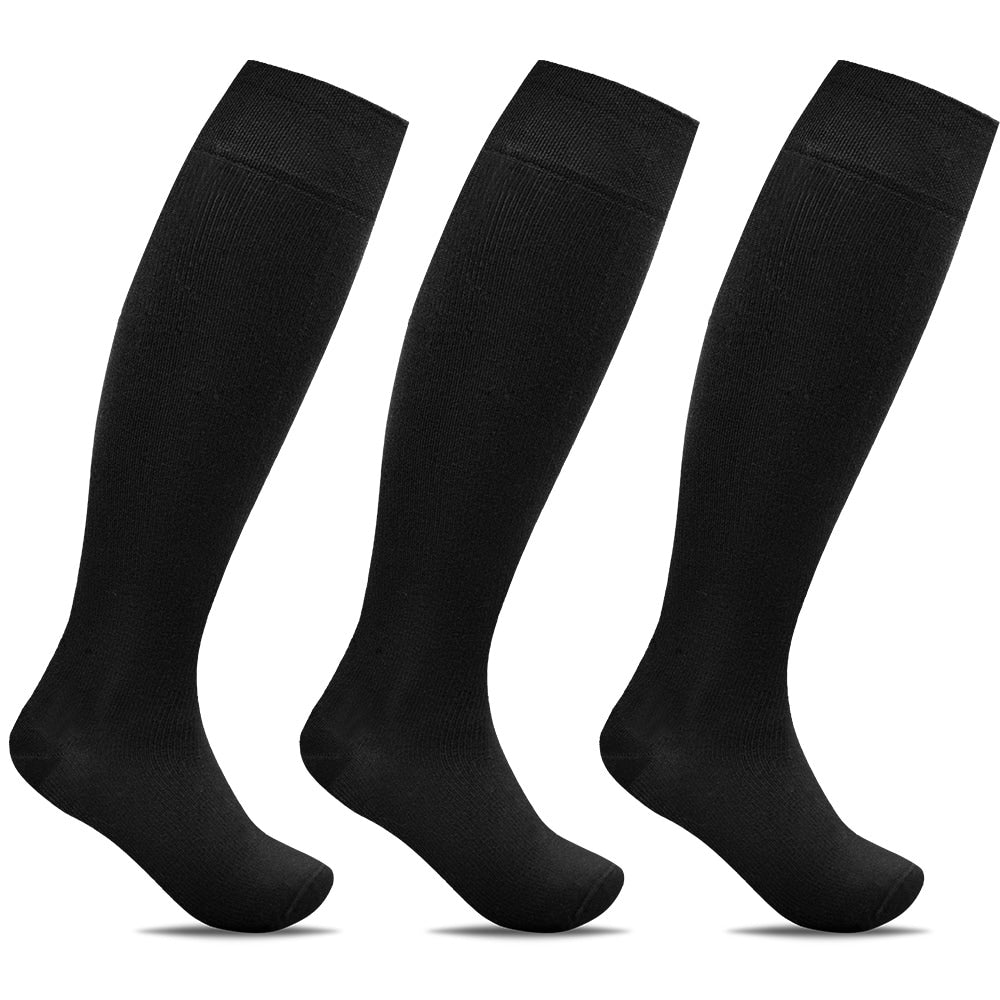 Minfot Støttestrømper Brede Bambu Svart 3-pk