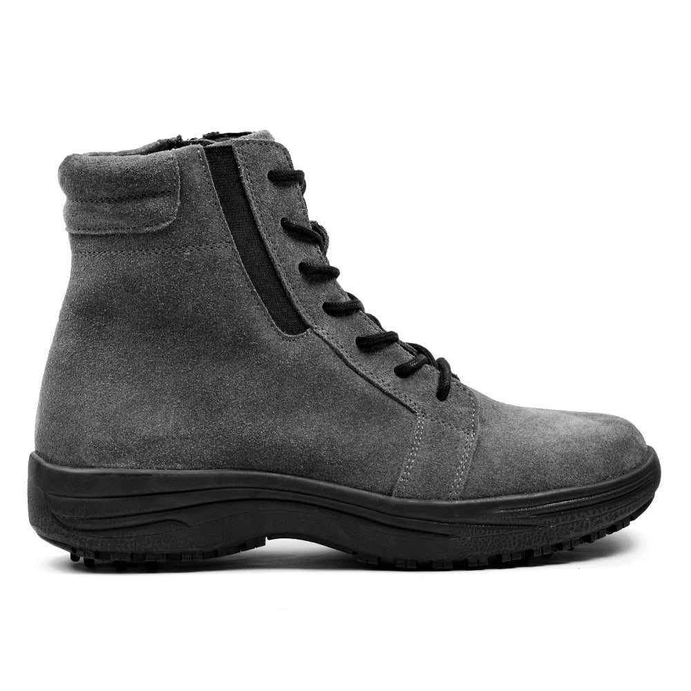 Minfot Boots Nora Semsket skinn Antracitgrå