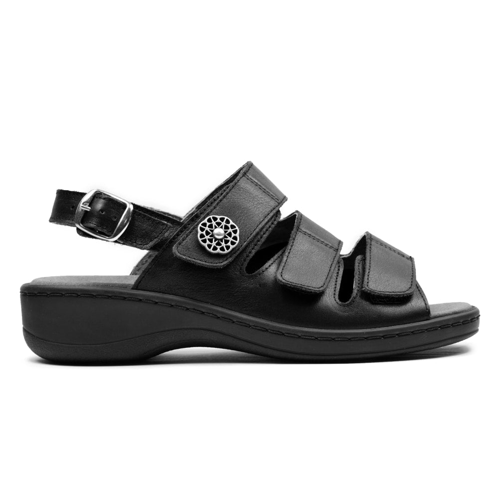 Minfot Sandaler Hallux Valgus Dahlia Hælrem Svart
