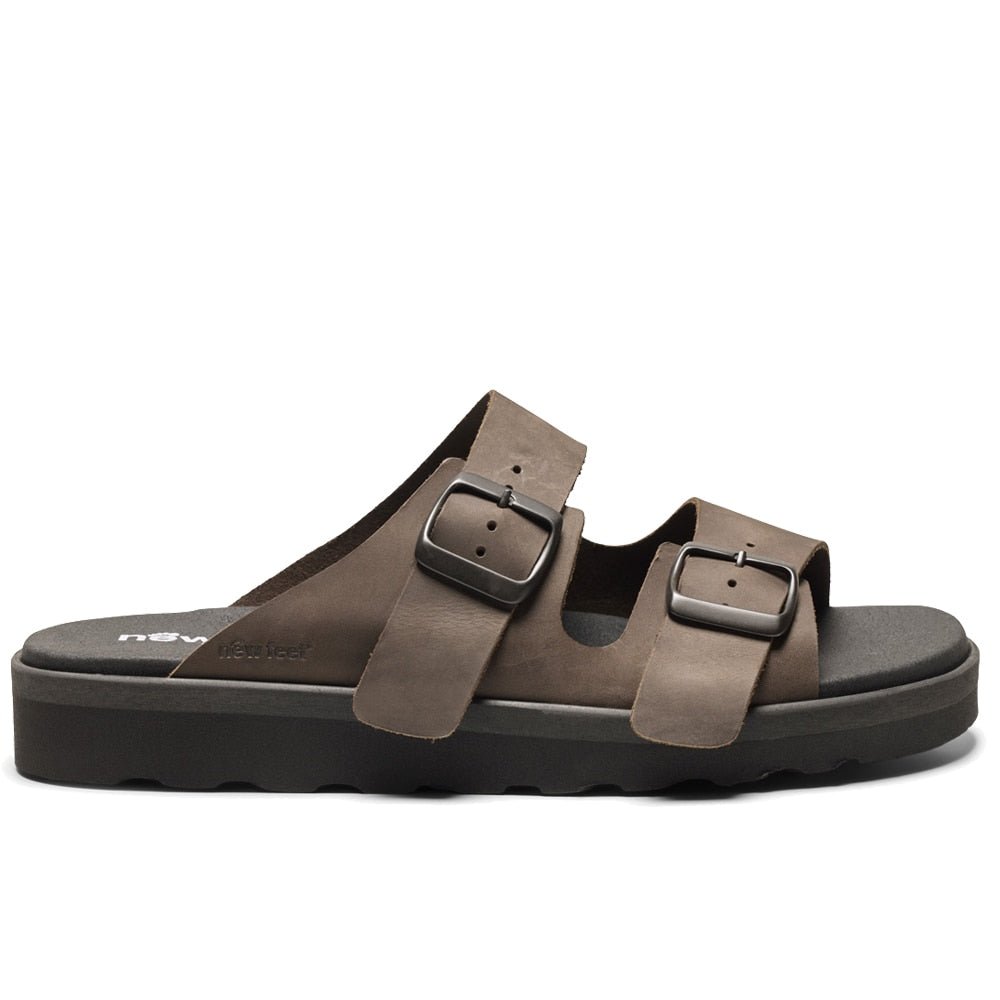 New Feet Connie Brede Sandaler Unisex Oljat Lær Brun