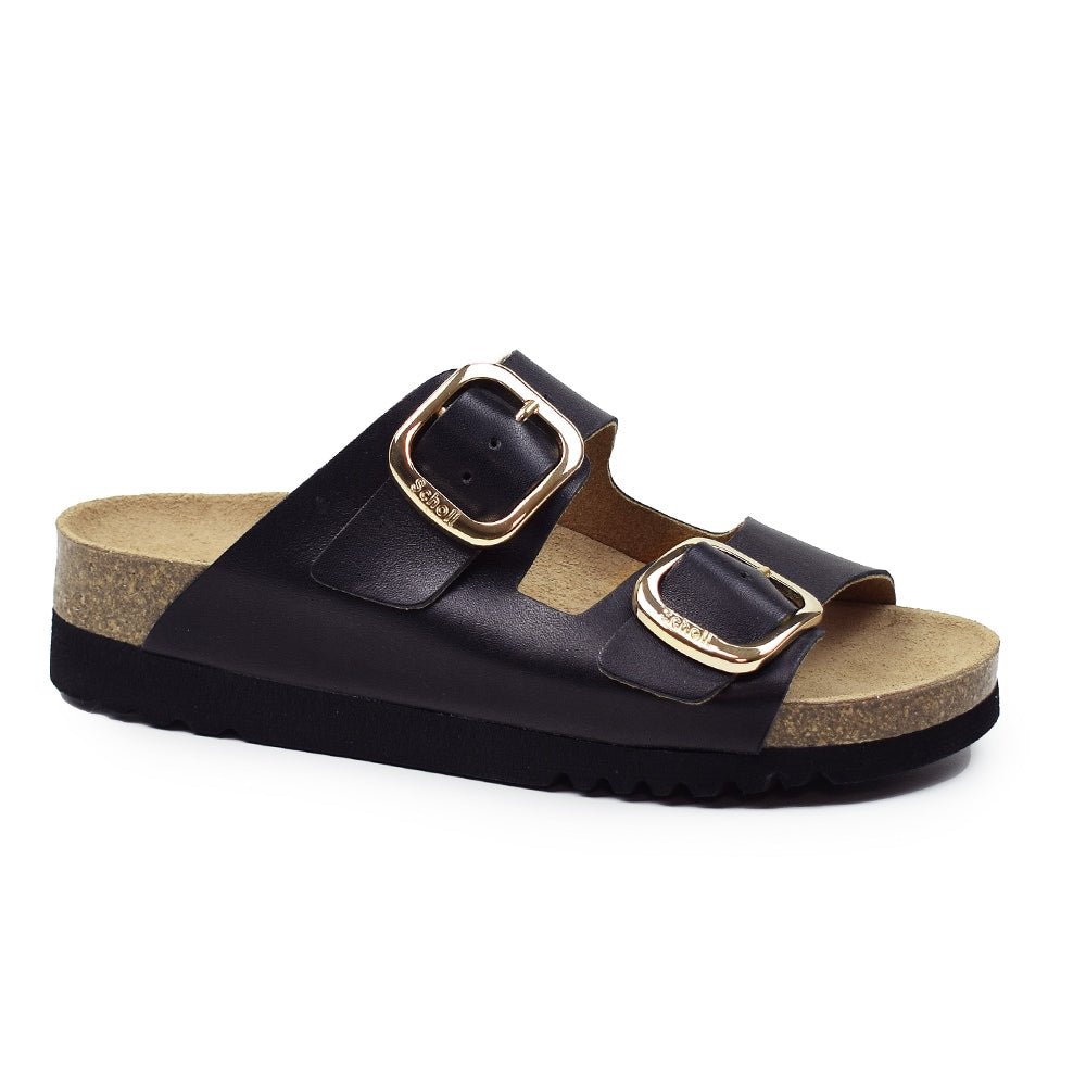 Scholl Sandaler Dame Adapta Ilary Oiled Leather Svart