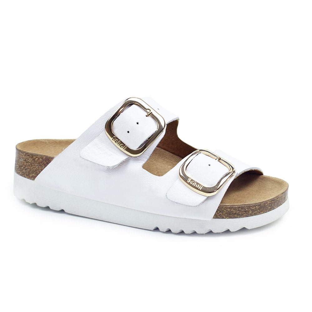Scholl Sandaler Dame Adapta Ilary Oiled Leather Hvit