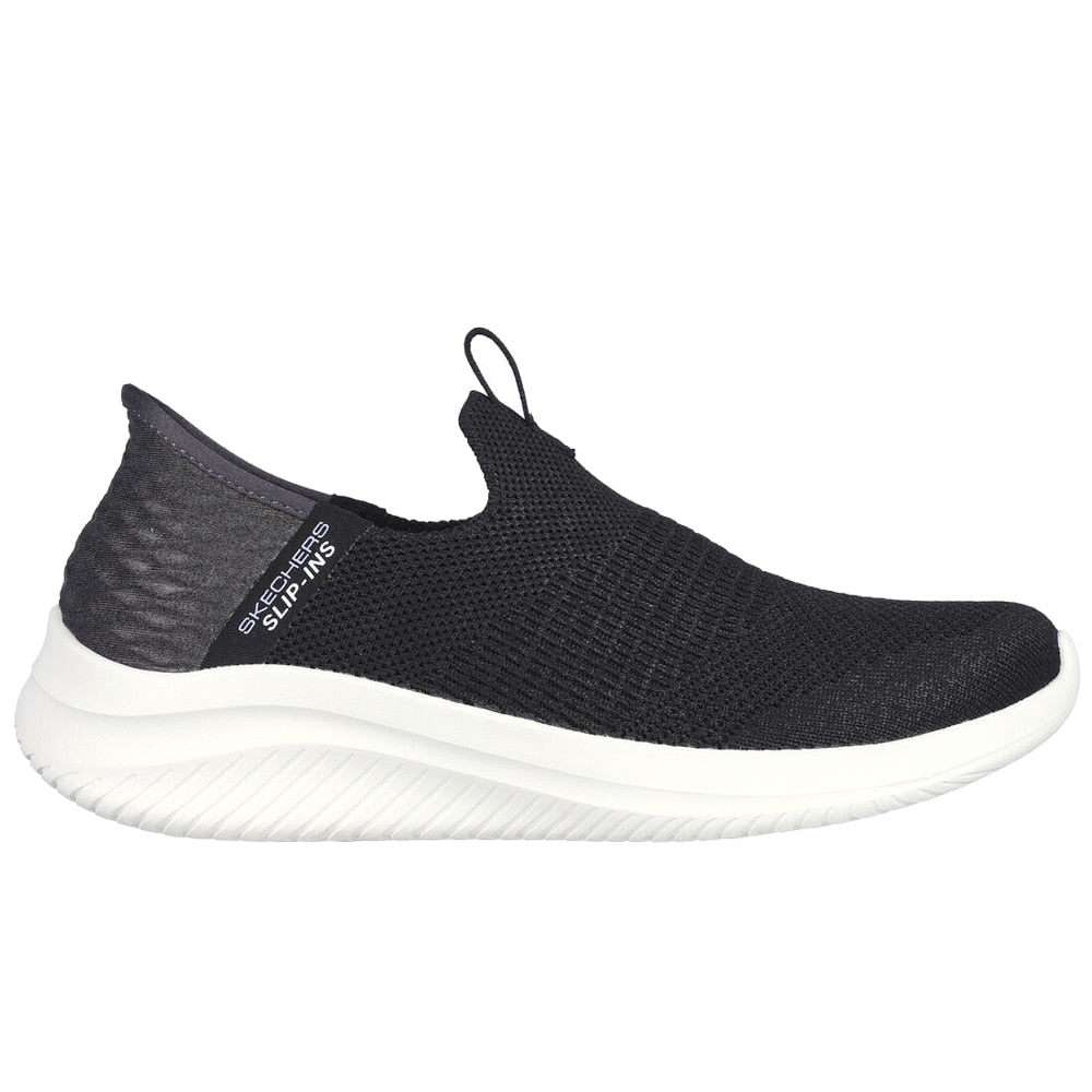 Skechers Womens Ultra Flex 3.0 Slip-Ins Black Hvit Sula