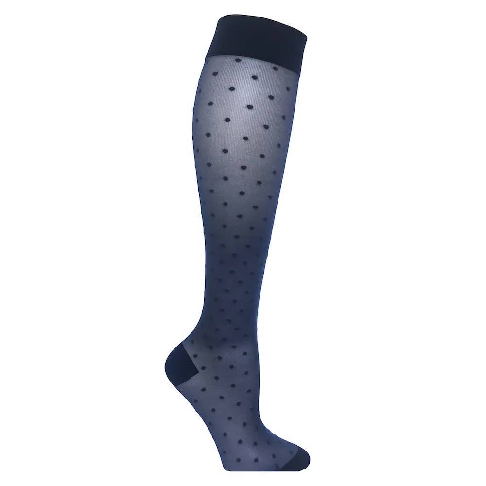 SupCare Støttestrømper Nylon Prikker Navy