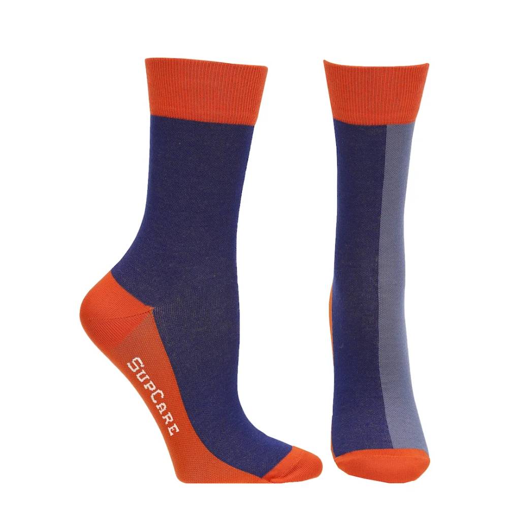 SupCare Ankelstøttestrømper Bambus Blue Orange