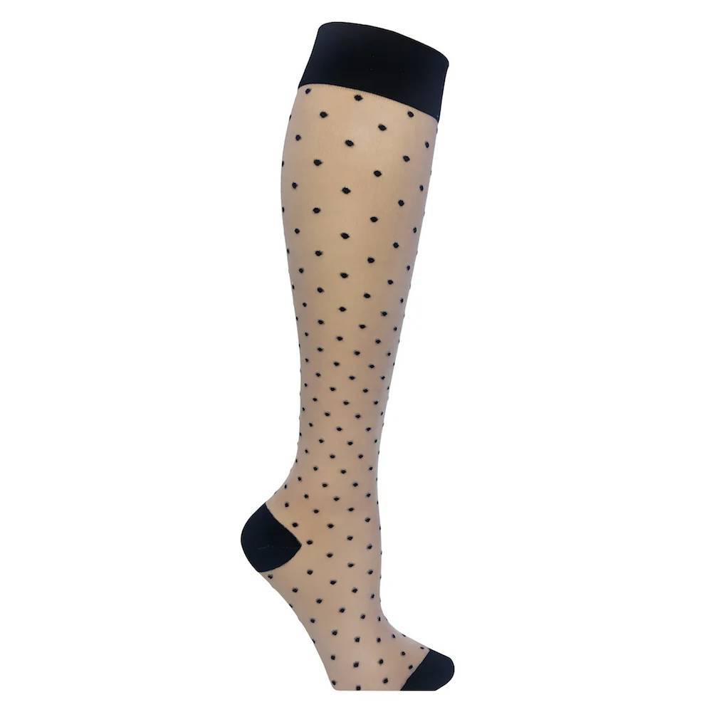 SupCare Støttestrømper Nylon Prikker Beige