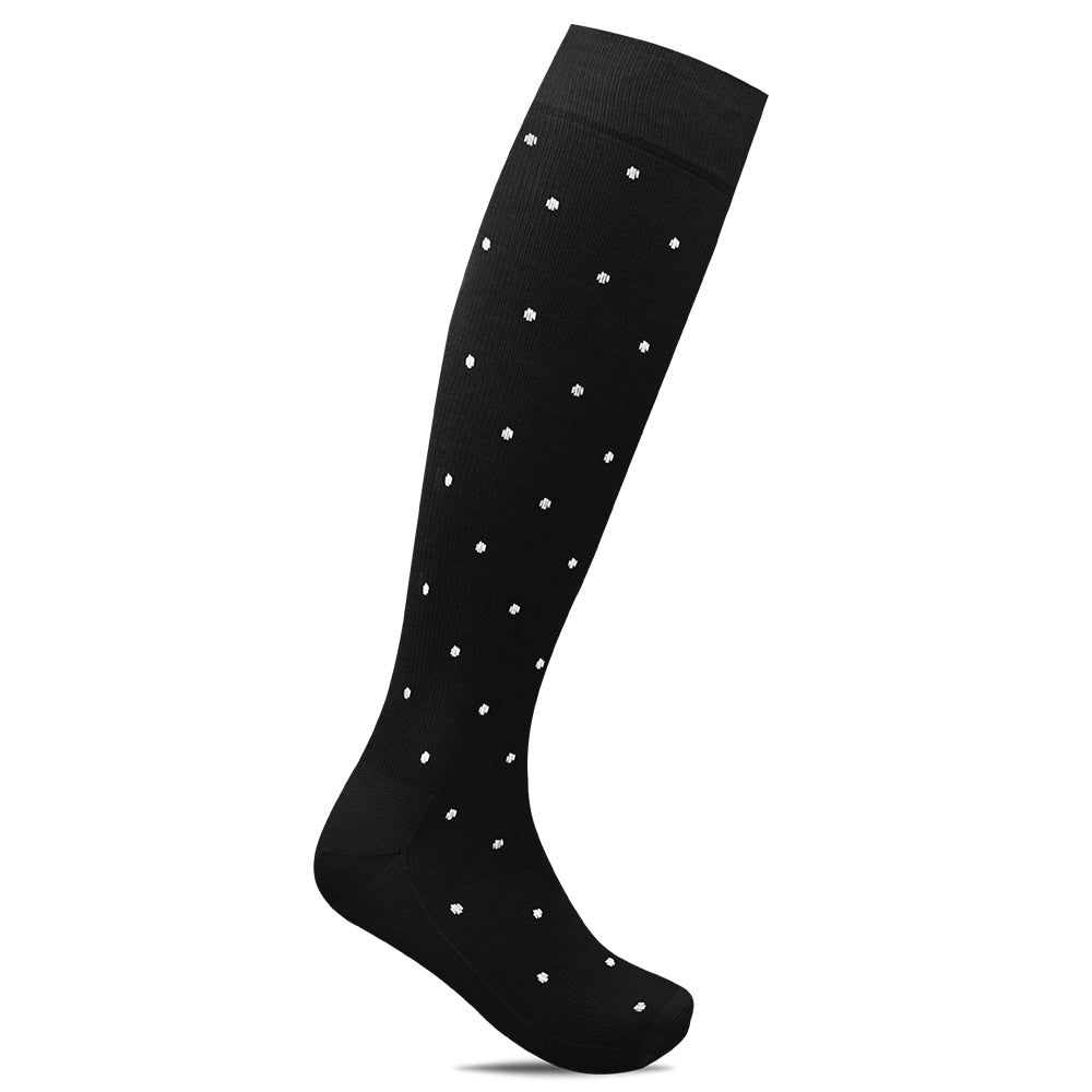 Minfot Støttestrømper Bambus Prikket Svart