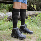 Minfot Støttestrømper Merinoull Stripet Svart Grå Navy 1-pk