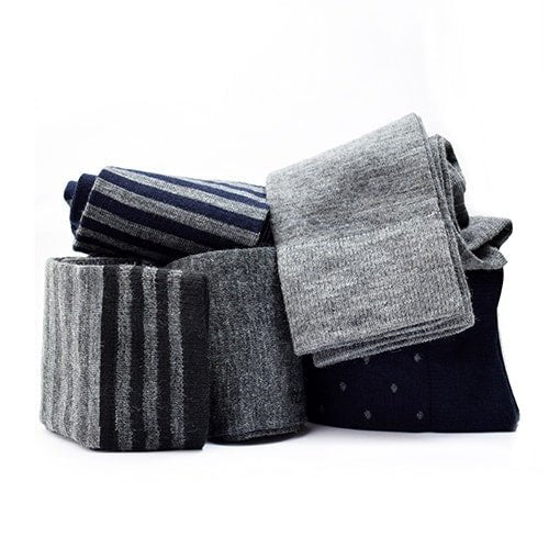 Minfot Strømper Merinoull Stripete Navy Mix 5-pk