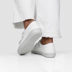 Minfot Aveny Skinn Sneaker Dame Borrelås Hvit