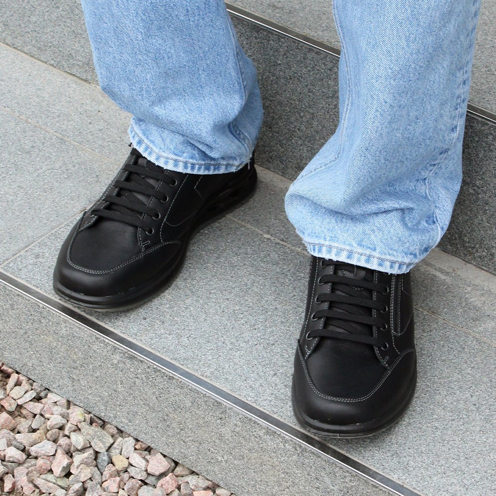 Minfot Axe Herresko Zip Vannavvisende TEX Skinn Svart