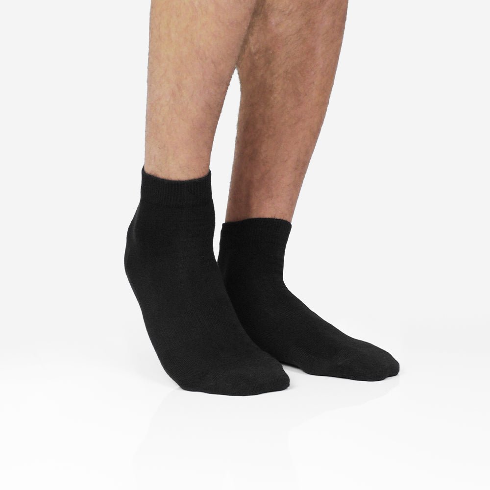 Minfot Bambusstrømper Quarter Svart 5-pk