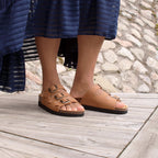 Minfot Lo Sandaler Dame Bio Skinn Cognac