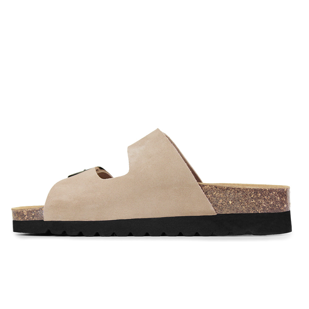 Minfot Moa Biosandaler Dame Mokka Anatomisk 2-stropper Beige