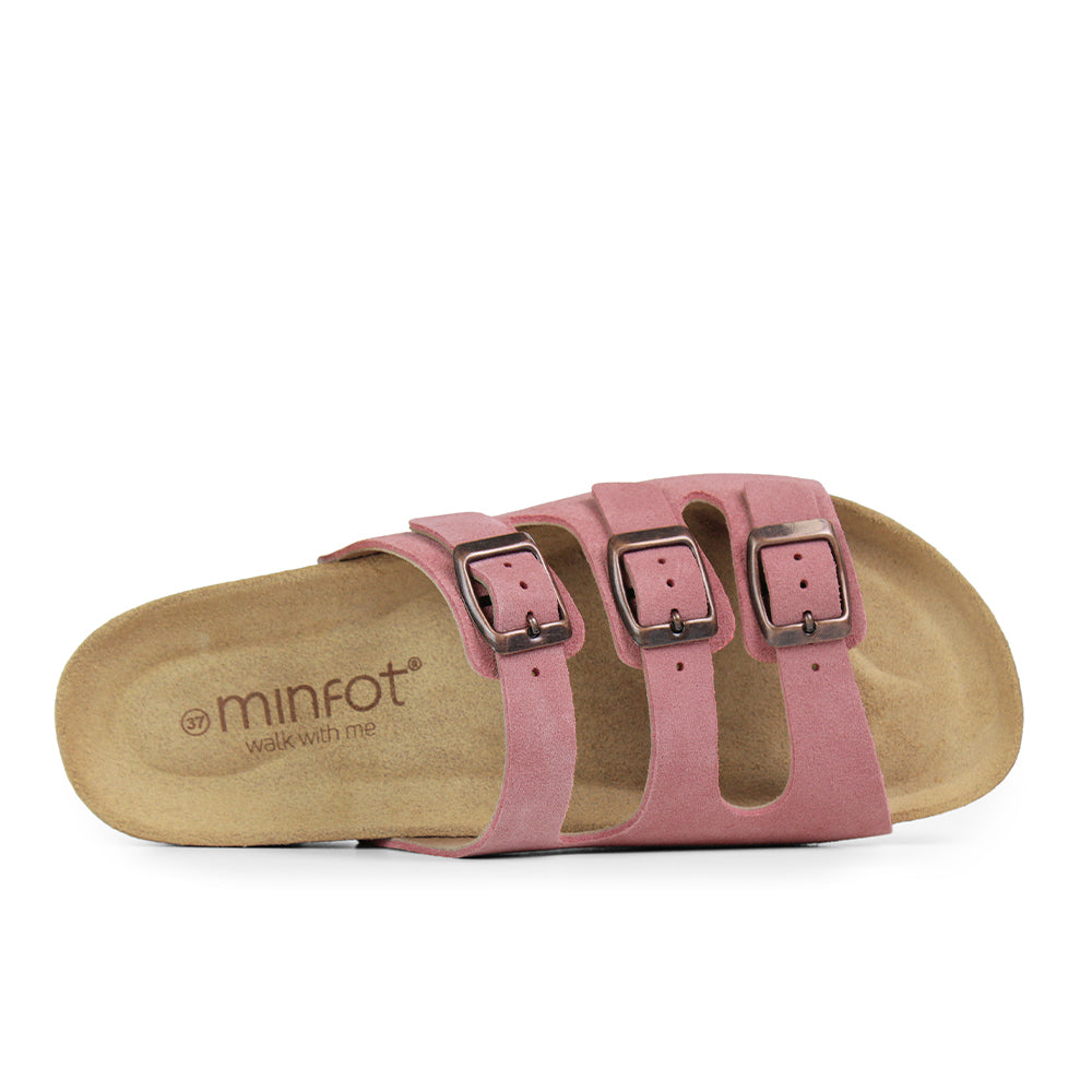 Minfot Lo Biosandaler Dame Mokka Anatomisk 3-stropper Rosa