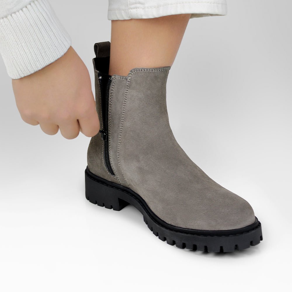 Minfot Ribe Chelsea boots Zip Semsket skinn Taupe