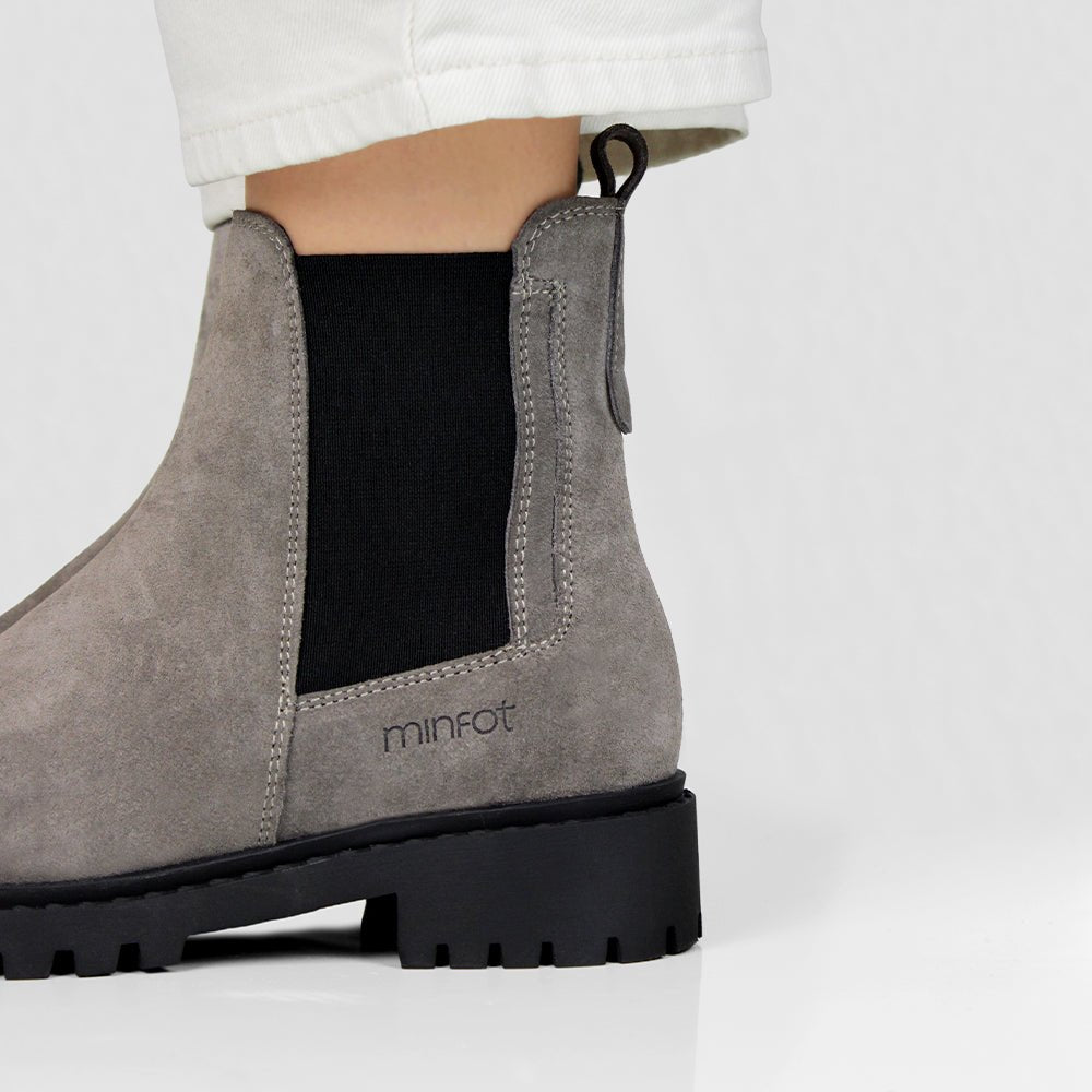 Minfot Ribe Chelsea boots Zip Semsket skinn Taupe