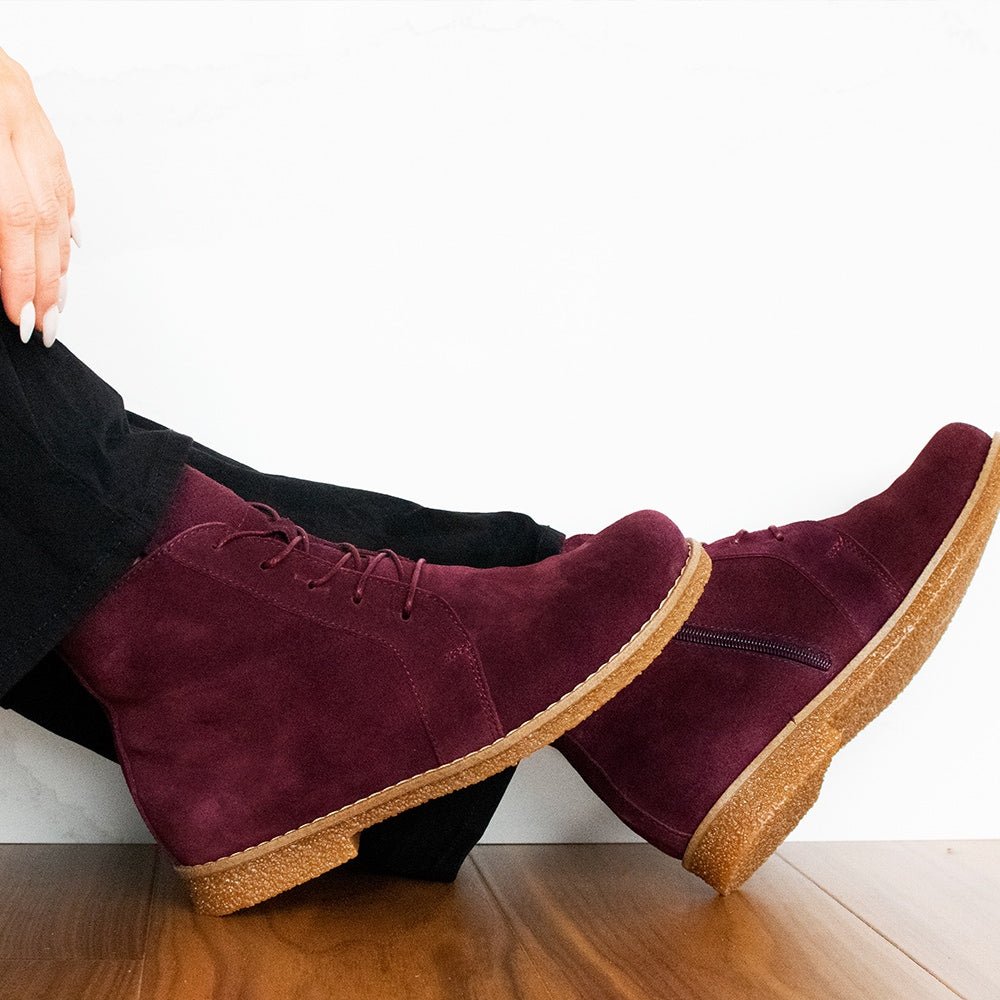 Charlotte of Sweden Semsket Boots Amur Burgundy