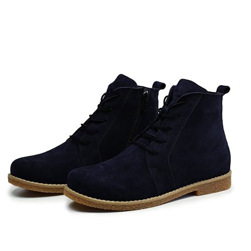 Charlotte of Sweden Semsket Boots Amur Dark Blue