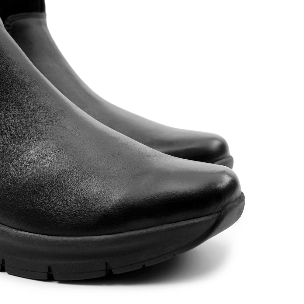 Minfot Zon Chelsea boots med zip Stretch Skinn Svart Leopard