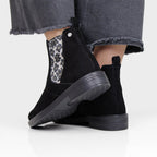 Minfot Bou Chelsea boots med zip Stretch Nubuck Svart Leopard