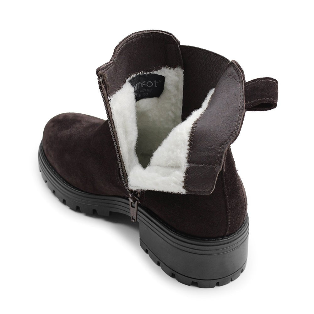 Minfot Cityspike Chelsea Piggsko Zip Semsket skinn Brun