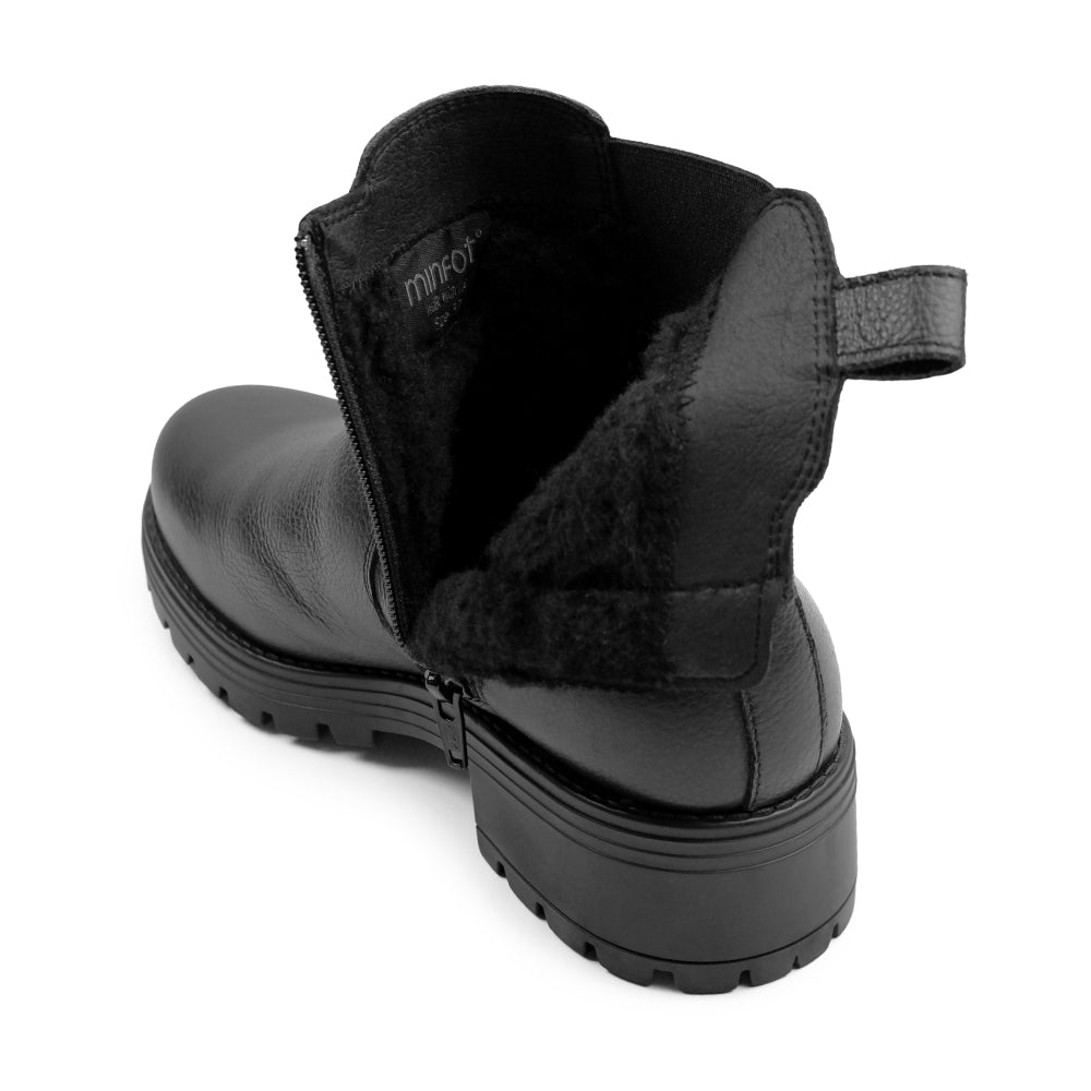 Minfot Cityspike Chelsea Piggsko Zip Skinn Svart