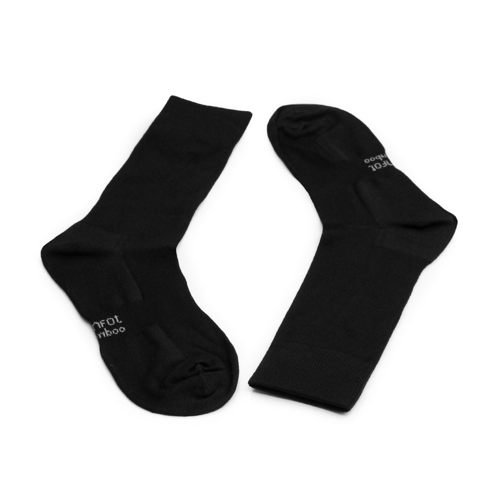 Minfot Bambusstrømper Crew Svart 1-pk