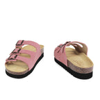 Minfot Lo Biosandaler Dame Mokka Anatomisk 3-stropper Rosa
