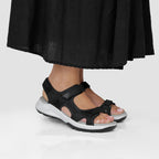 Minfot Nyhamn Sandaler Dame Nubuck Svart
