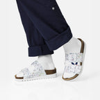 Minfot Sandaler Myk Bio Tropical Flowers Hvit