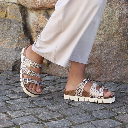 Minfot Upstep Lux Sandaler Dame Leopard Beige