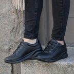 Minfot Lexi Sneakers Dame Vannavvisende TEX Skinn Svart